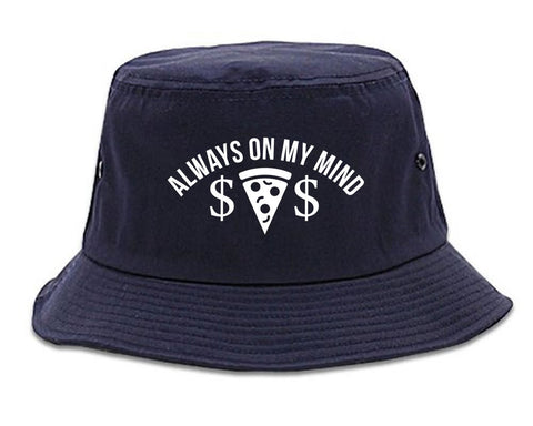 Very Nice Always On My Mind Pizza Money Bucket Hat Navy Blue