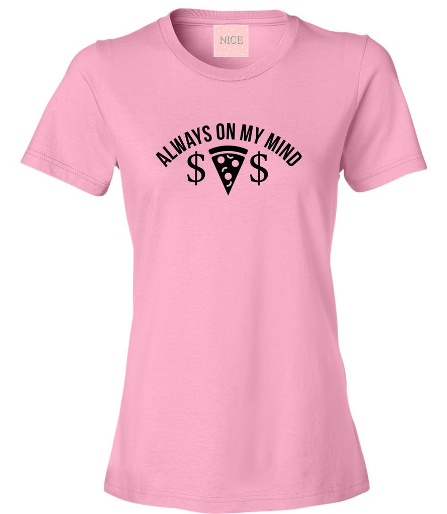 Very Nice Pizza and Money Boyfriend Womens T-Shirt Tee White