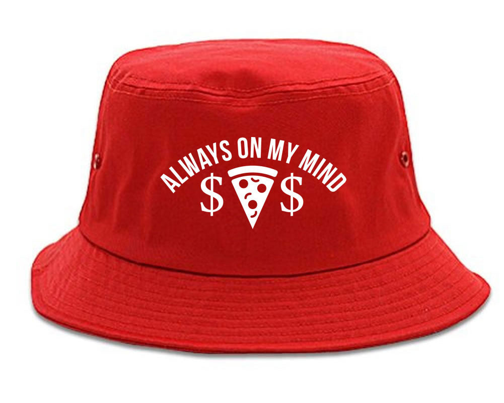 Very Nice Always On My Mind Pizza Money Bucket Hat Red