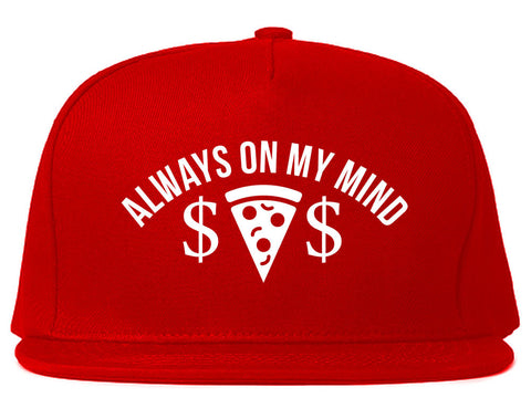 Very Nice Always On My Mind Pizza Money Snapback Hat Red