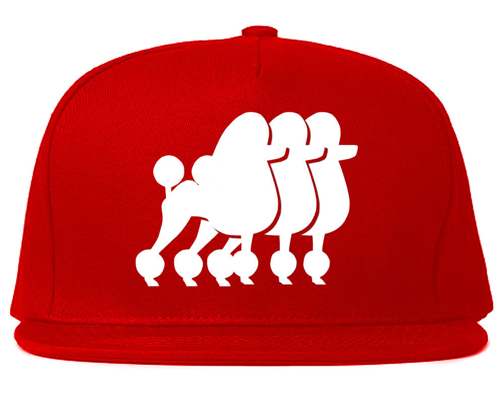 Very Nice Poodle Cute Puppies Dogs Snapback Hat Red