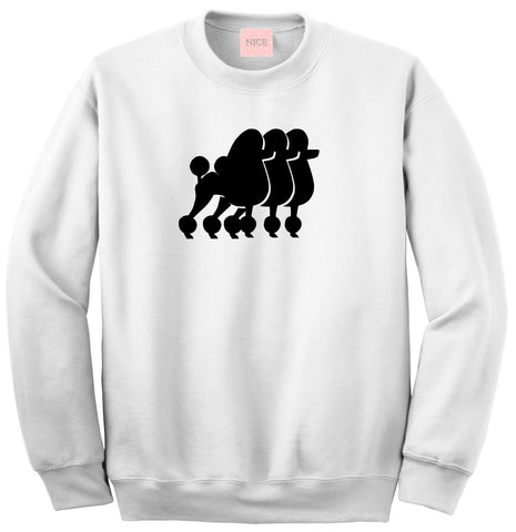 Very Nice Poodles Puppies Dogs Boyfriend Sweatshirt White