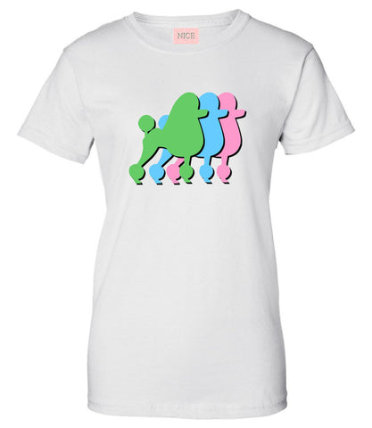 Very Nice Poodles Puppies Dogs Womens T-Shirt Tee White