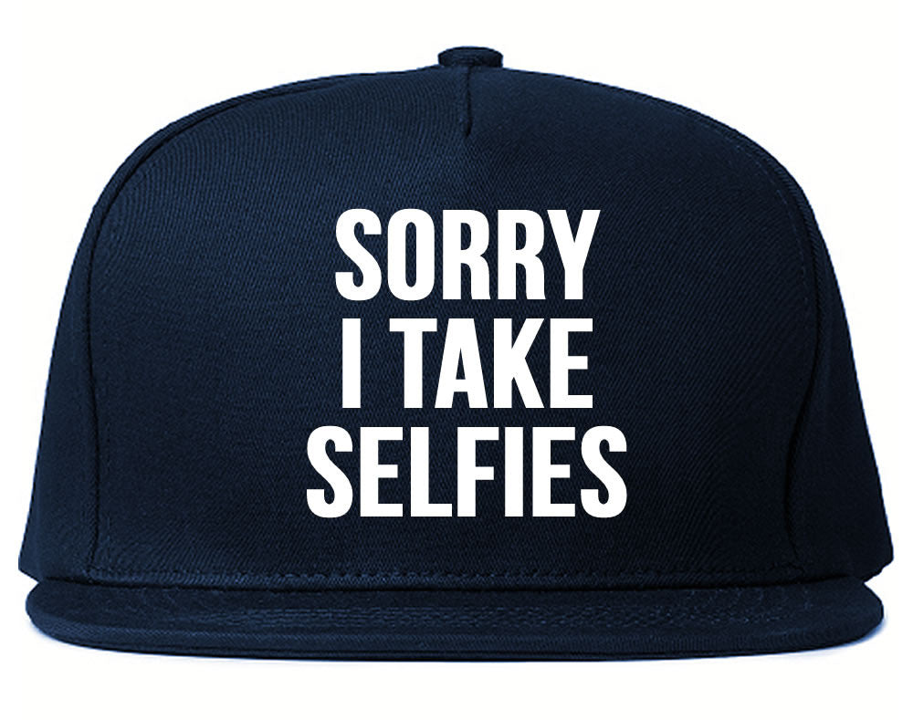 Very Nice Sorry I Take Selfies Kim Black Snapback Hat Navy Blue
