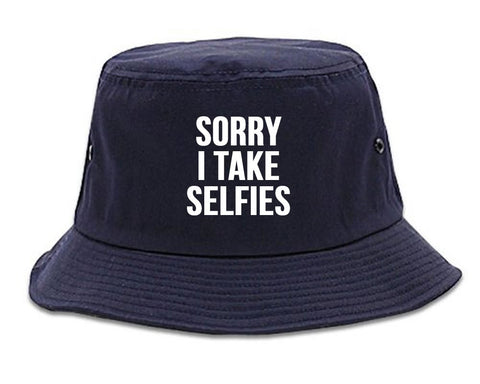 Very Nice Sorry I Take Selfies Kim Black Bucket Hat Navy Blue