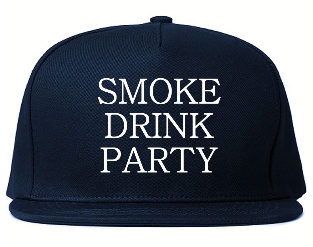 Very Nice Smoke Drink Party Black Snapback Hat Navy Blue