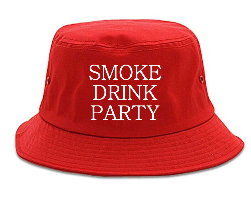 Very Nice Smoke Drink Party Black Bucket Hat Red
