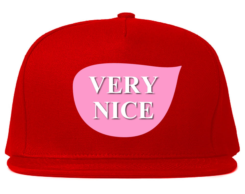 Very Nice Tear Drop Pink Logo Black Snapback Hat Red