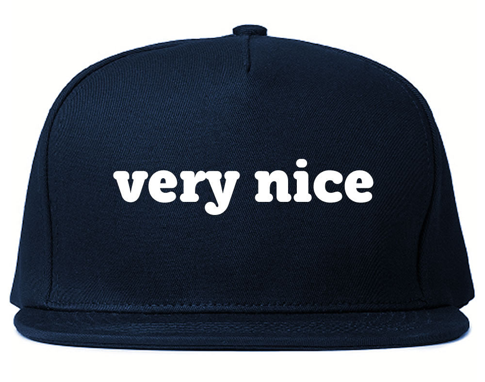 Very Nice Font Style Logo Black Snapback Hat Navy Blue