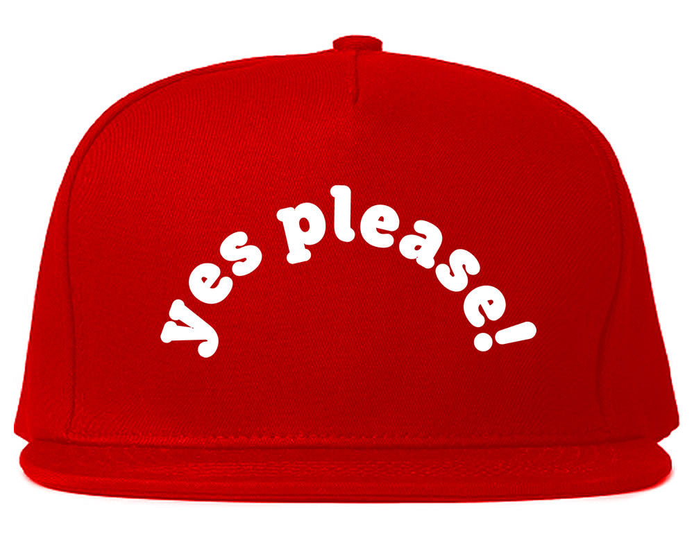 Very Nice Yes Please Girls Black Snapback Hat Red